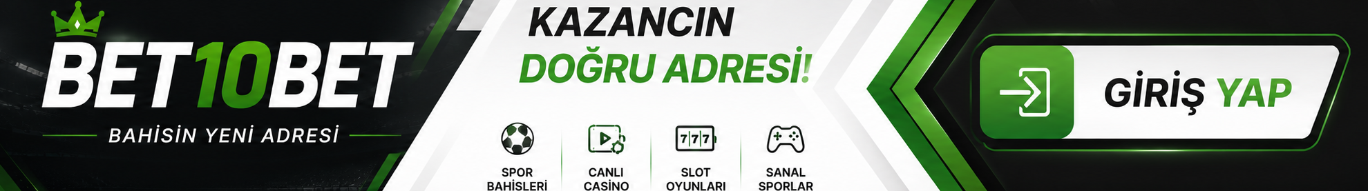 Bet10bet giriş adresi için yerleştirilmiş olan bu banner her zaman günceldir. 